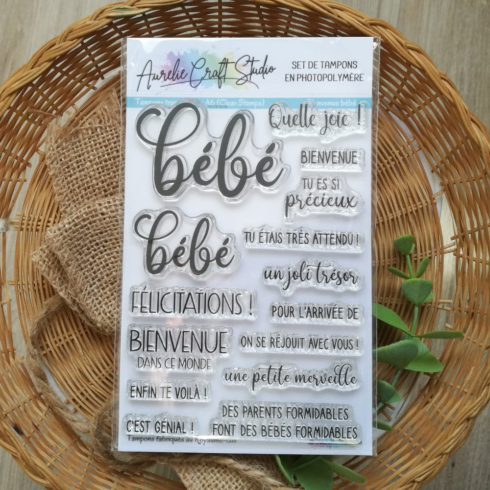 Tampons transparents - Bienvenue bébé