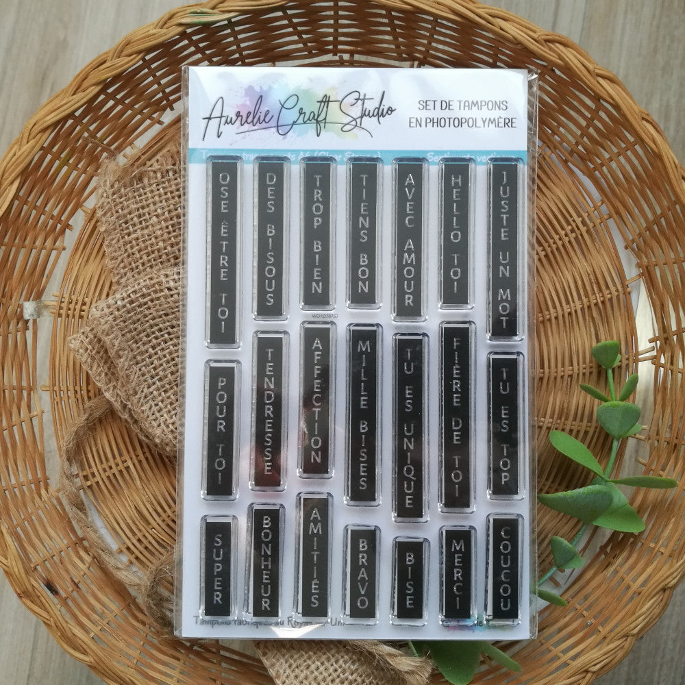 Tampons transparents - Sentiments verticaux