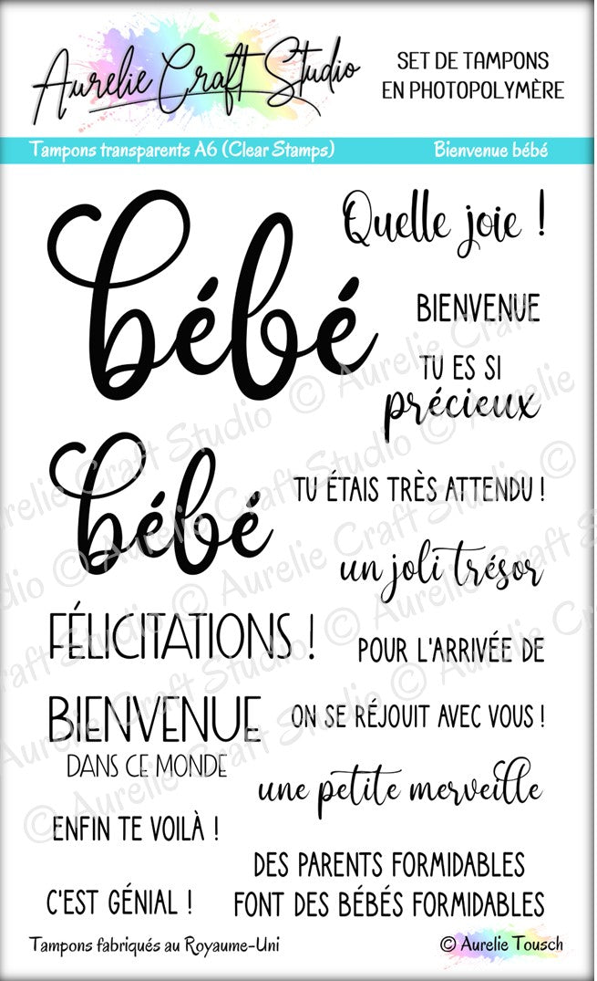 Tampons transparents - Bienvenue bébé