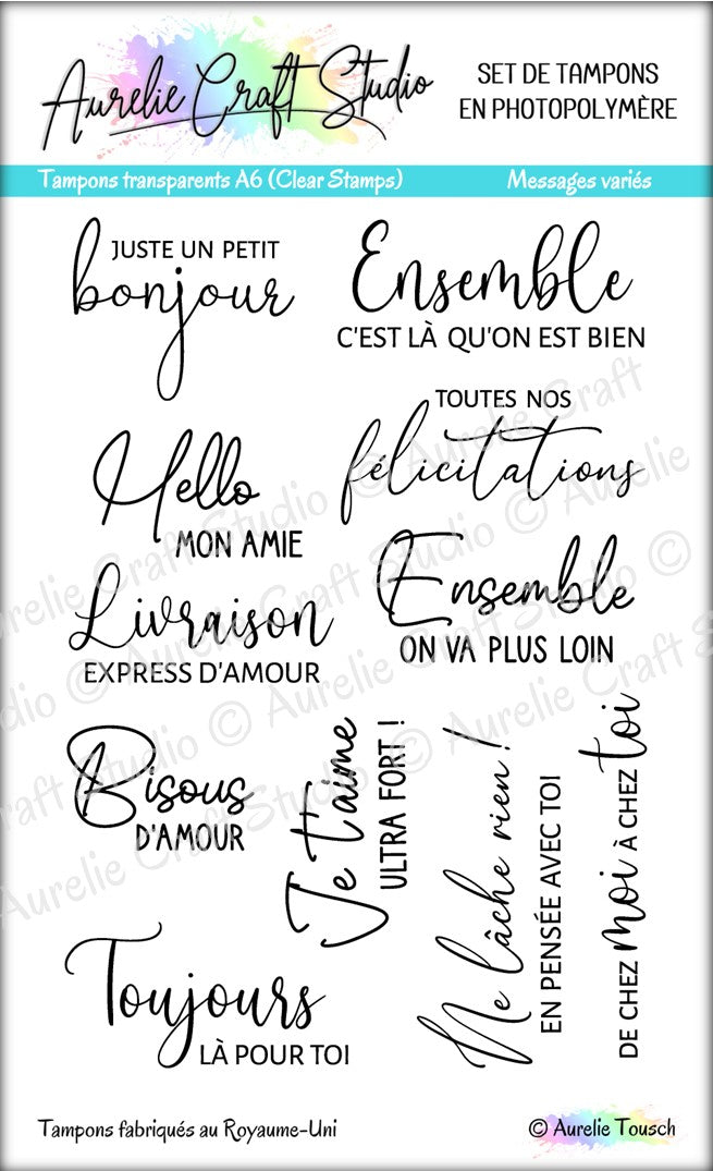 Tampons transparents - Messages variés