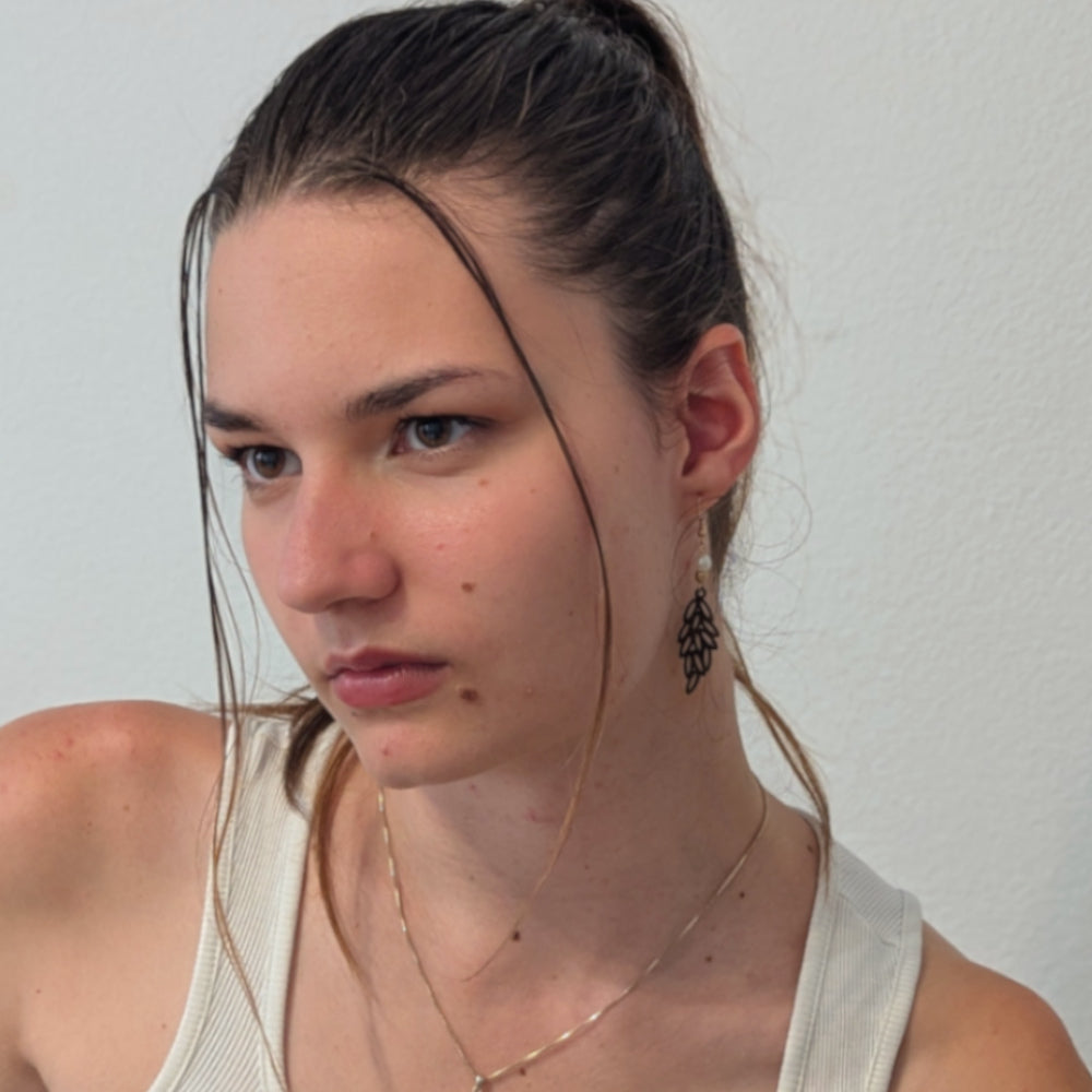 Boucles d'oreilles ROMANE - Bois naturel et brou de noix