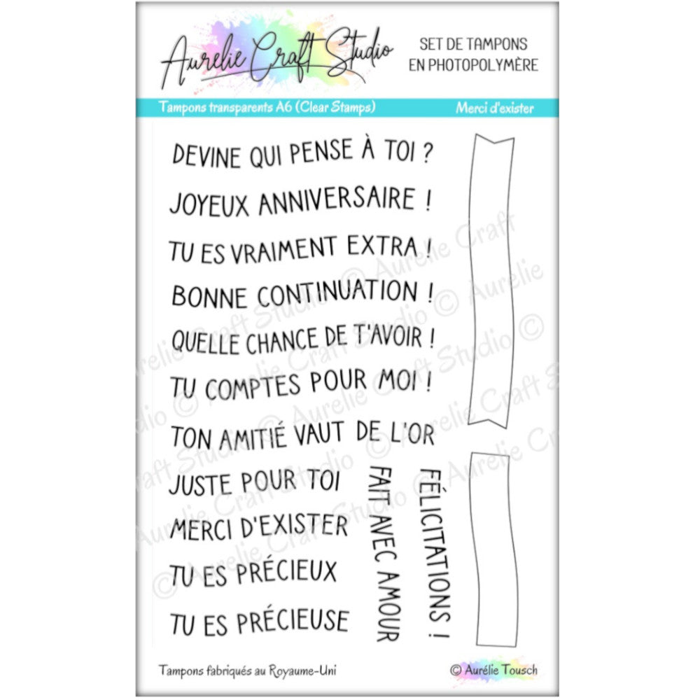 Tampons transparents - Merci d'exister