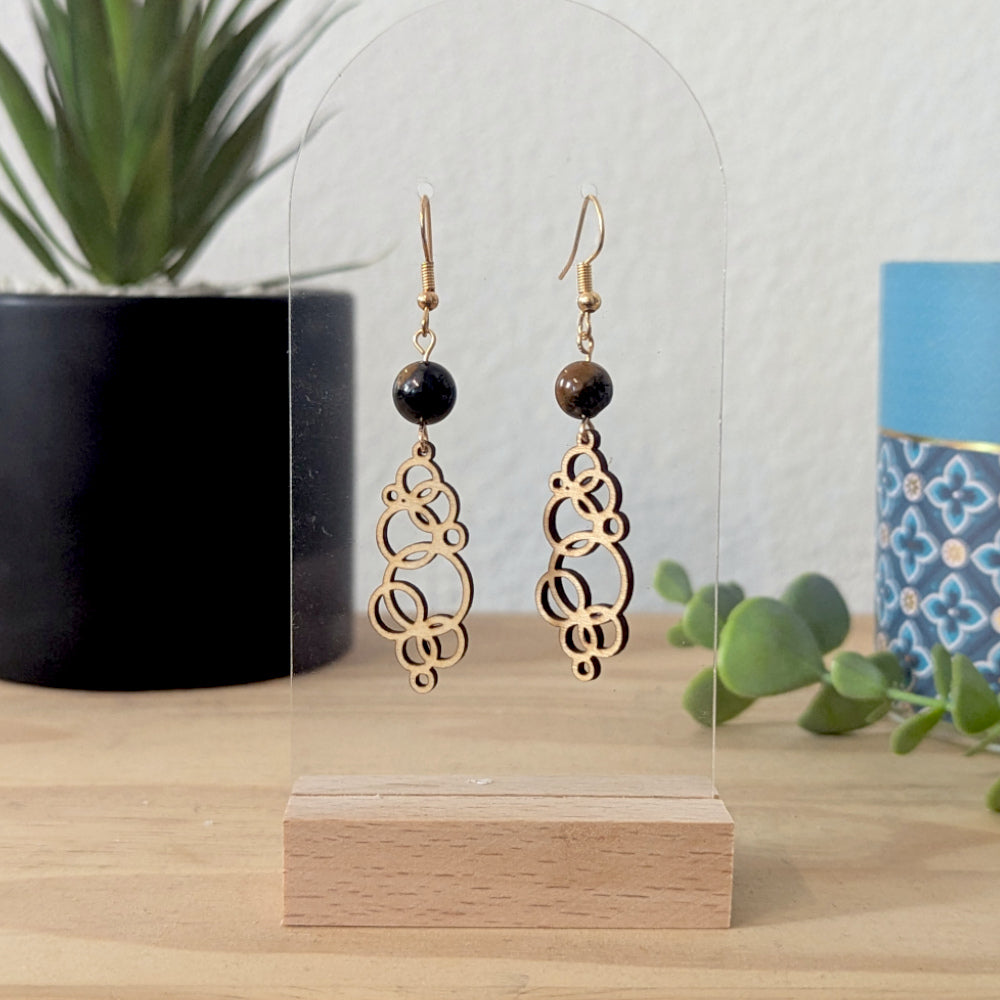 Boucles d'oreilles MAËLLE - Bois naturel