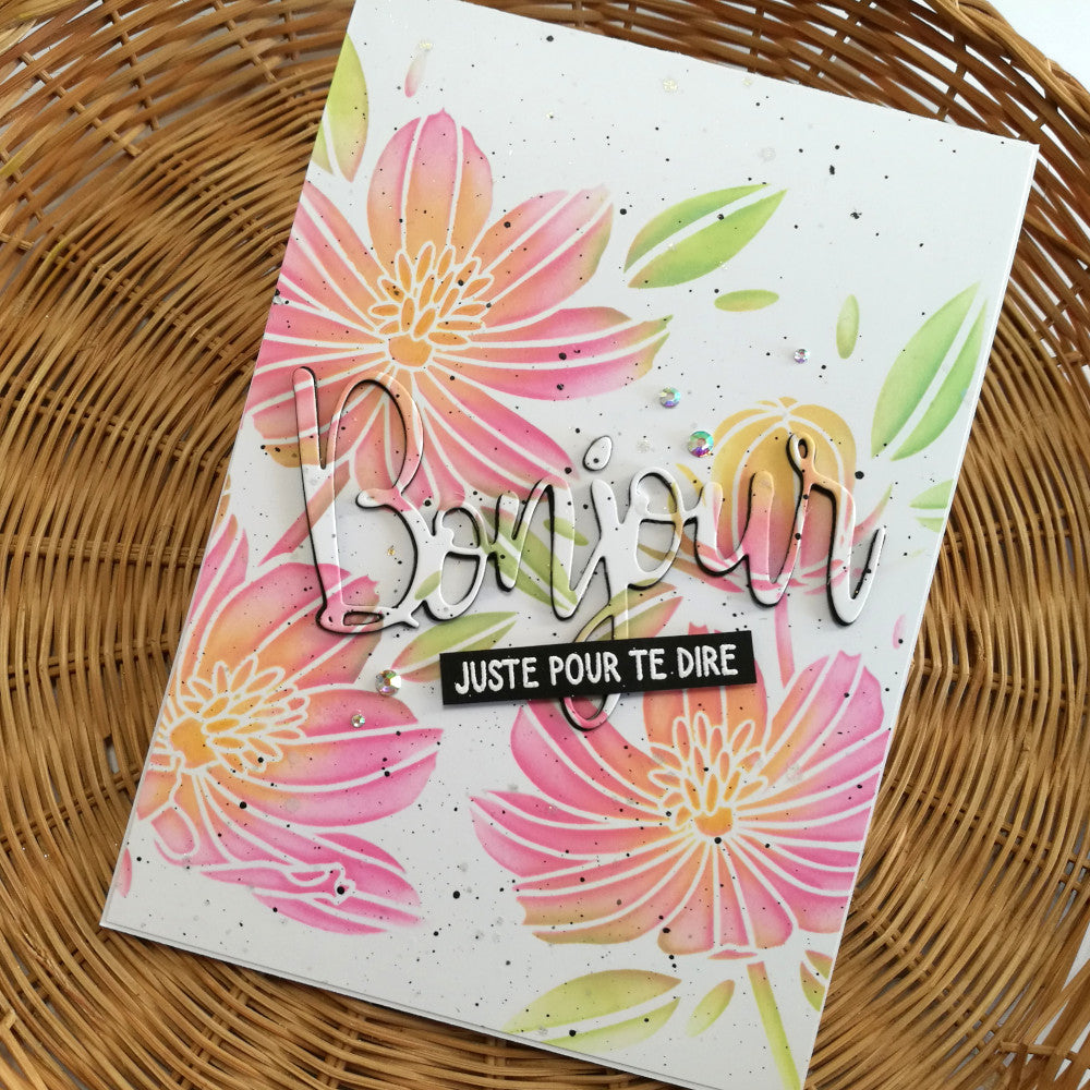 Pochoir - Composition florale