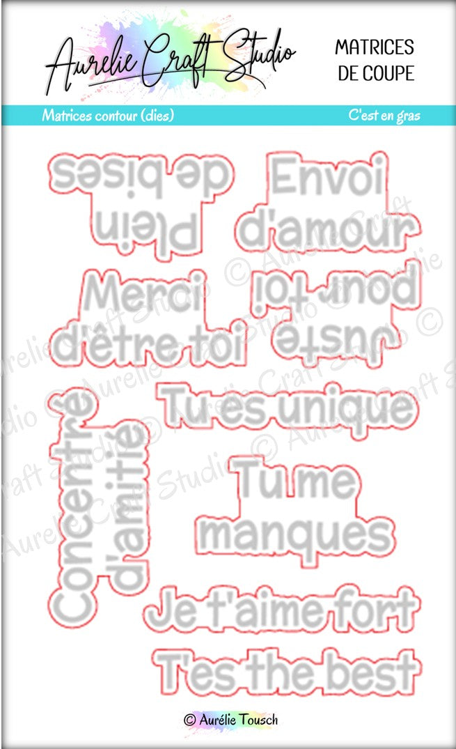 Matrices de coupe (dies) - Contours de C'est en gras