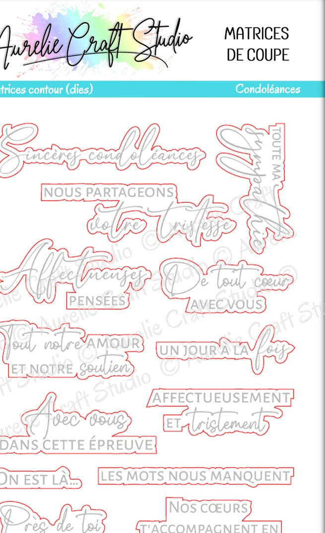 Matrices de coupe (dies) - Contours de Condoléances