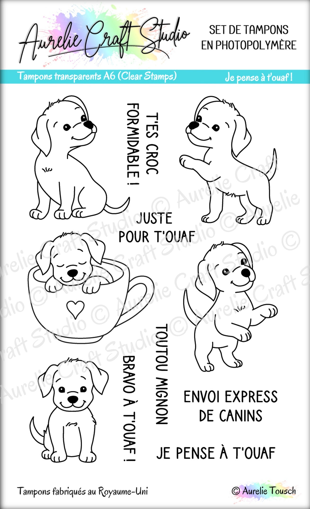 Tampons transparents - Je pense à t'ouaf