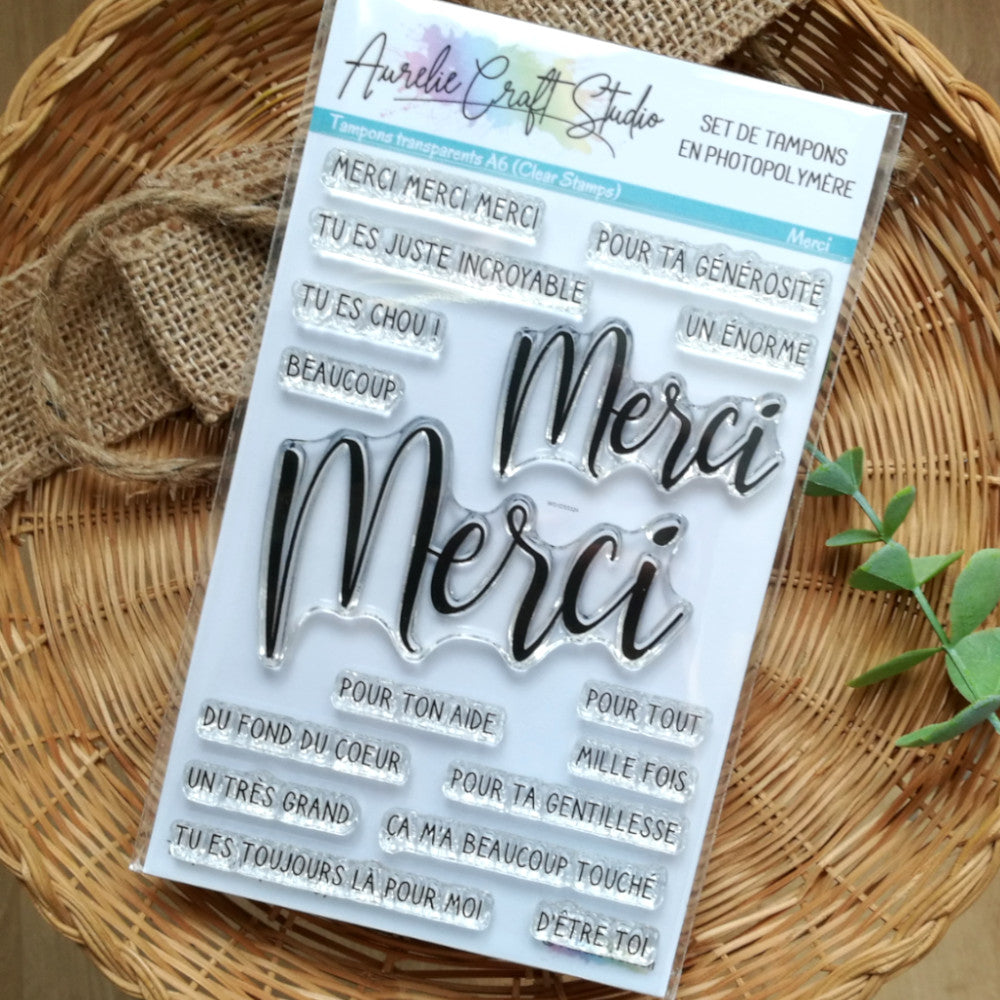 Tampons transparents Merci Aurelie Craft Studio