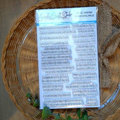 Tampons transparents - Mini messages d'anniversaire
