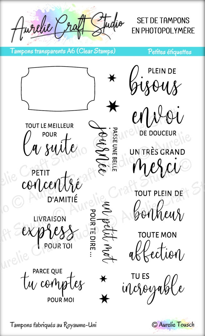 Tampons transparents - Petites étiquettes
