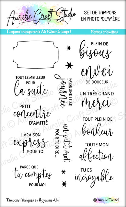 Tampons transparents - Petites étiquettes