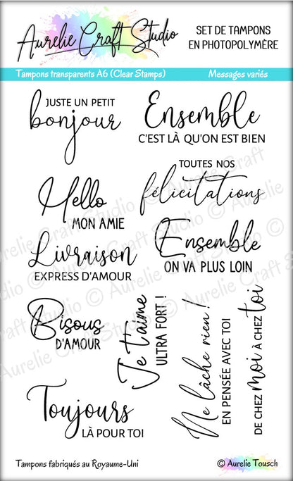 Tampons transparents - Messages variés