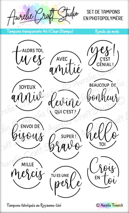 Tampons transparents -  Ronde de mots