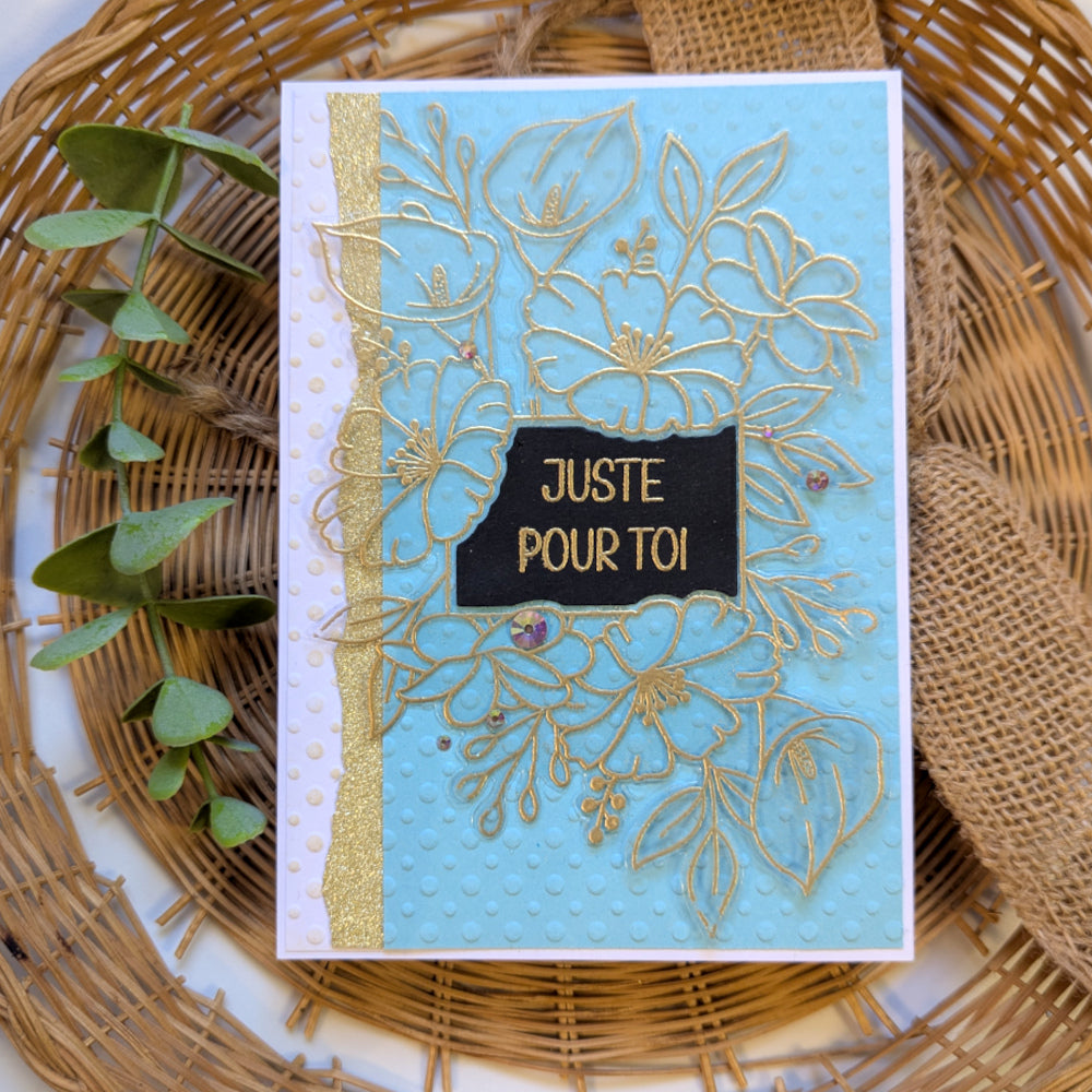 Tampons transparents - Mots pour cadre fleuri