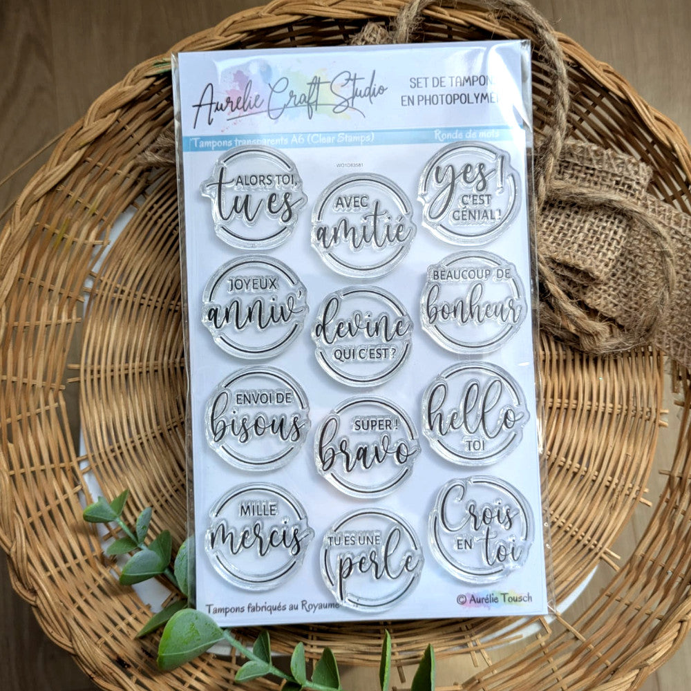 Tampons transparents -  Ronde de mots