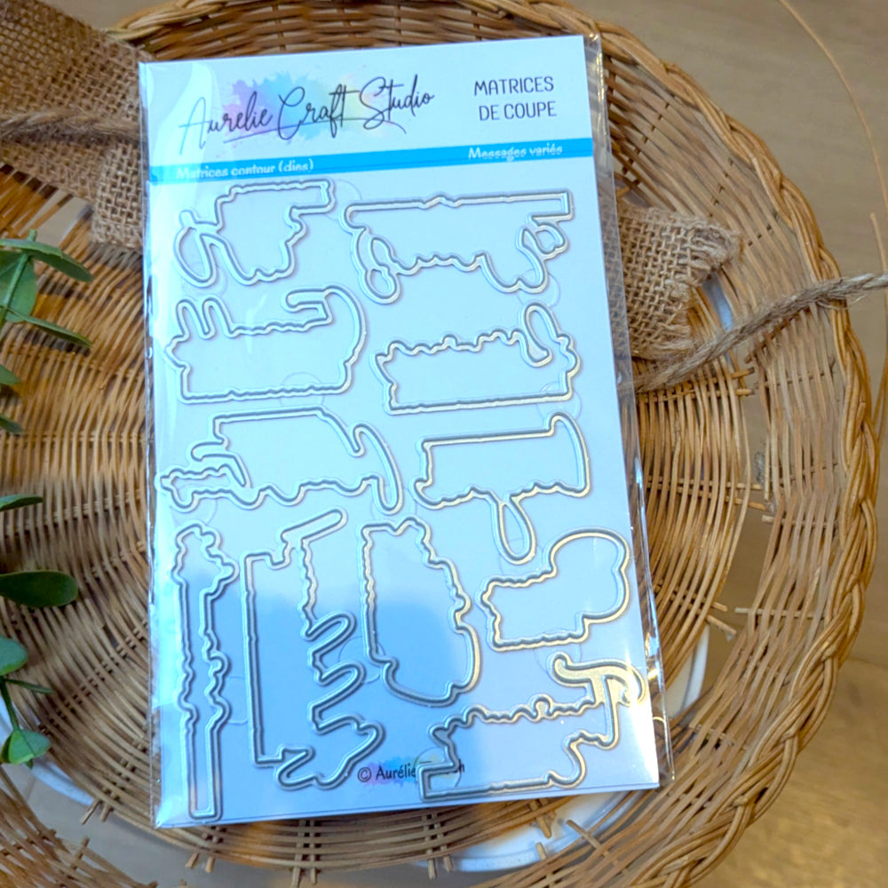 Matrices de coupe (dies) - Contours de Messages variés